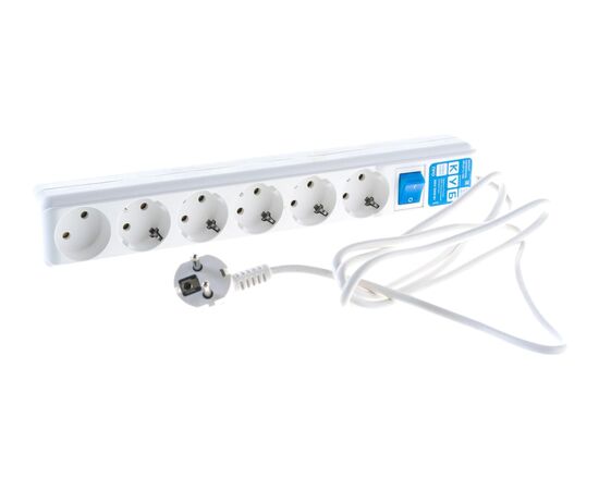  Сетевой фильтр Power Cube Pro (SPL(5+1)-16B-P-1.9M) 1,9 м, 6 розеток, белый 