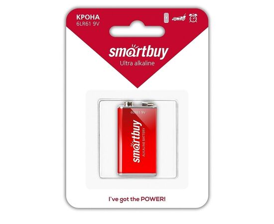  Батарейка 9V (крона) Smart Buy 6LR61 (1-BL) (12/240) (115819) 