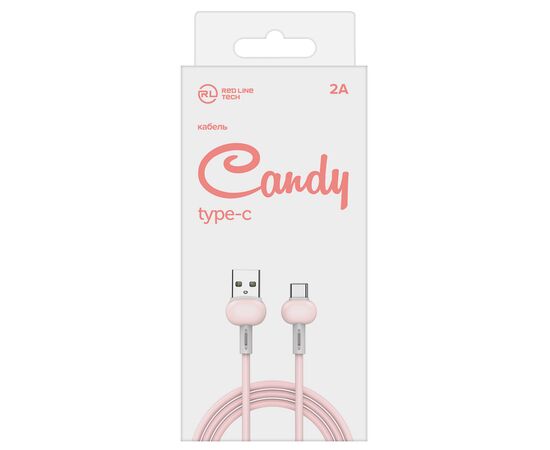  Дата-Кабель Red Line Candy USB - Type-C, розовый 