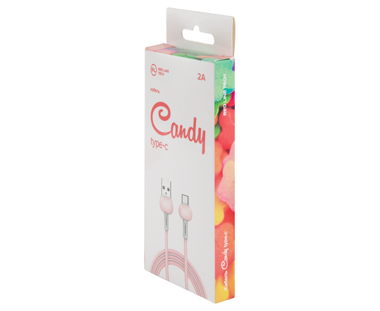  Дата-Кабель Red Line Candy USB - Type-C, розовый 
