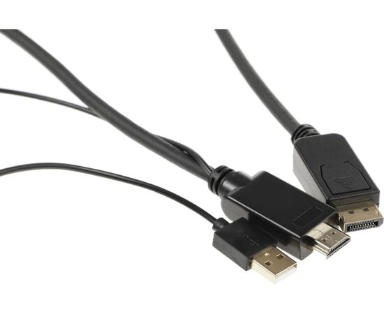  Кабель аудио-видео Buro HDMI (m)/DisplayPort (m) 3м (HDMI-DP-3M) Позолоченные контакты черный 