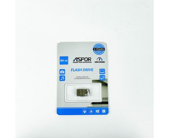  Flash Drive 64G USB  2.0 Aspor PK_TG105 (металл) нс 