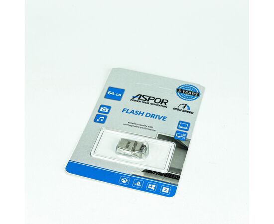  Flash Drive 64G USB  2.0 Aspor PK_TG105 (металл) нс 