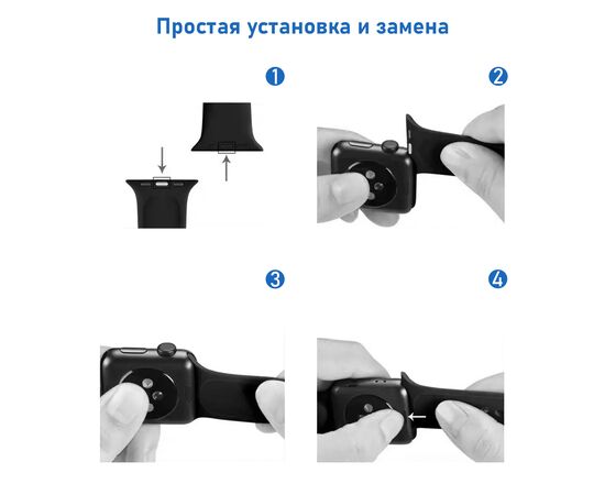  Ремешок силиконовый Great Case Sport для Apple Watch 42/44/45/49 мм, 235мм, на кнопке, пудровый (19) 