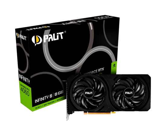  Видеокарта Palit Nvidia GeForce RTX4060 Infinity 2 (NE64060019P1-1070L) GDDR6 128bit 3xDP HDMI 2Fan 